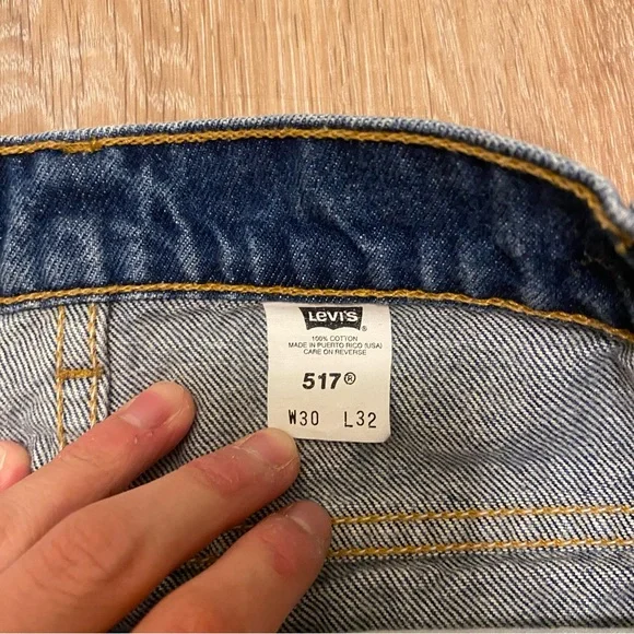 Vintage Levi’s 517 Bootcut Orange Tab 30x32 Denim Jeans Made in USA 90s Flare - Picture 6 of 7